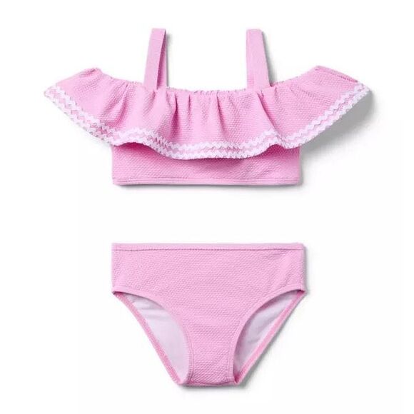 Janie and Jack Recycled Ric Rac Ruffle 2-Piece Swimsuit size 10